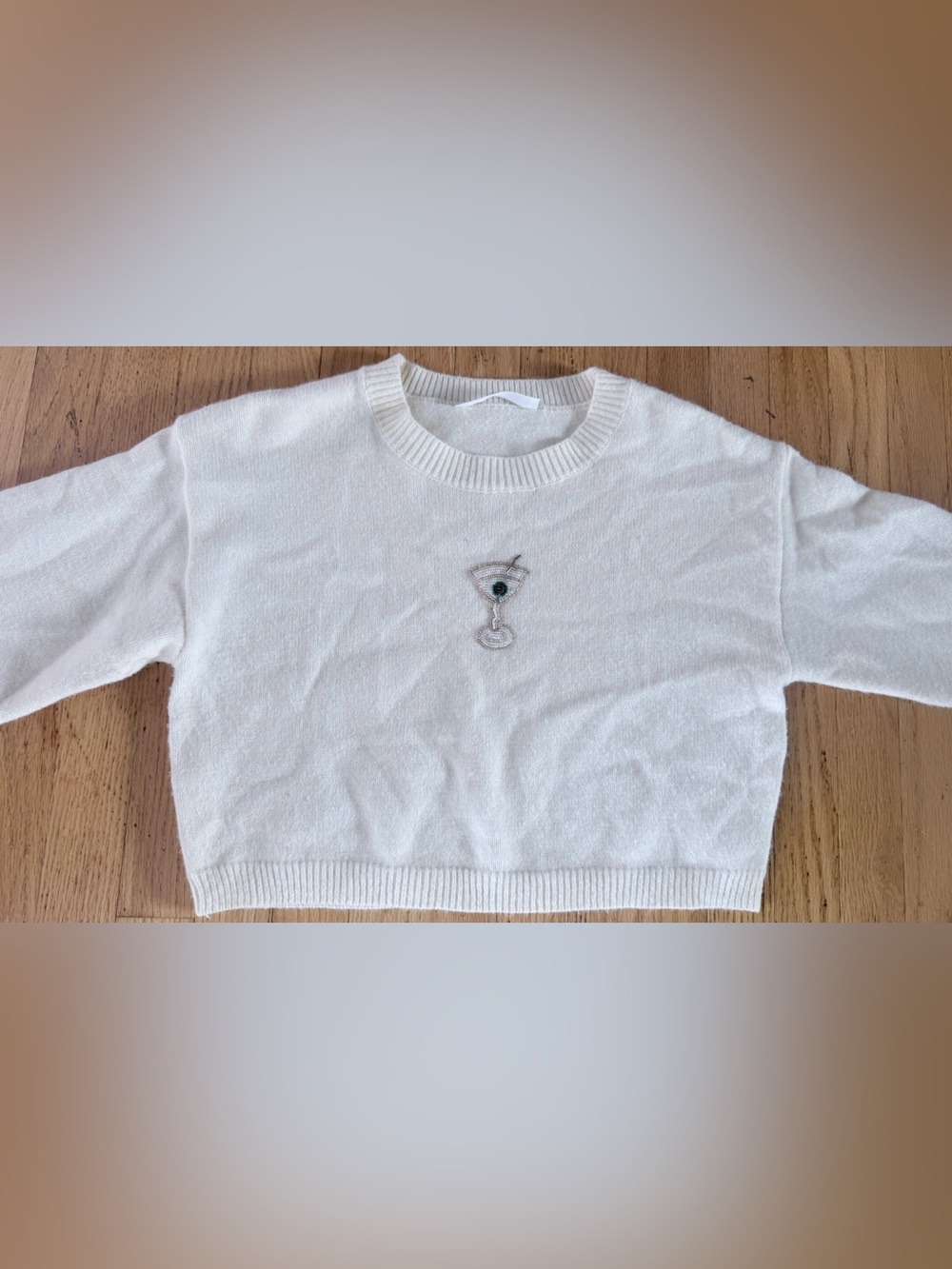 Altar'd State White Crewneck Sweater NWOT size XS